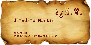 Ávéd Martin névjegykártya
