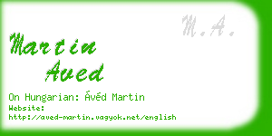 martin aved business card