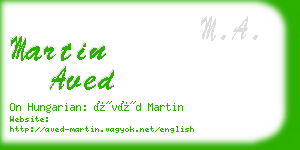 martin aved business card